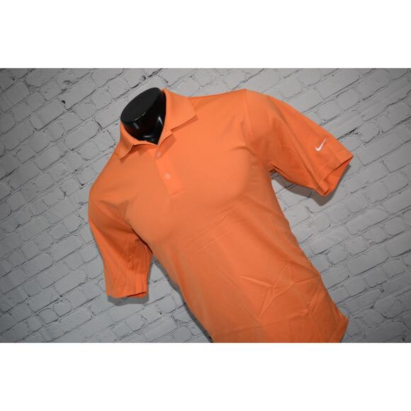 Nike Shirt Mens Size Small Golf Polo Fit Dry Polyester Performance Orange - Picture 8 of 8